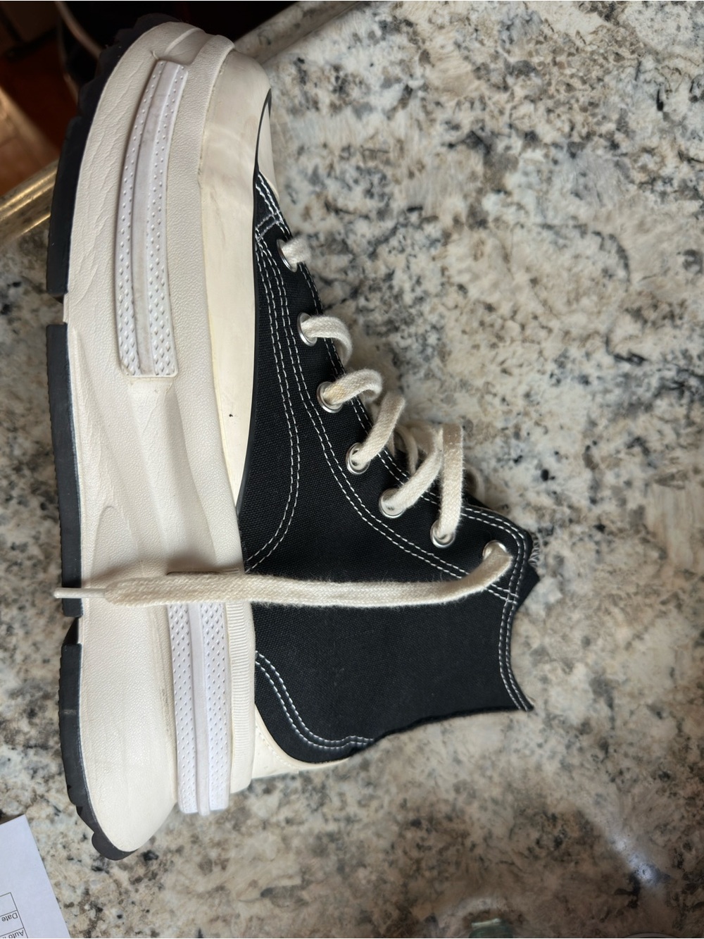 Converse Black and White Canvas Platform Sneakers